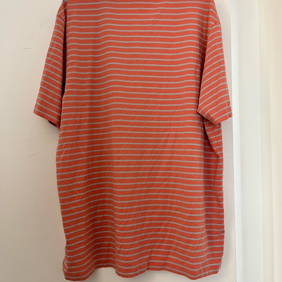 Peter Millar Polo XL Cotton Stretch Blend Orange Blue Stripes one tiny flaw - Picture 6 of 6
